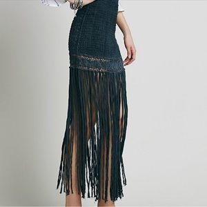 Woman’s Boho Jen’s Pirate Booty Free People La Luna Skirt Size XS Charcoal